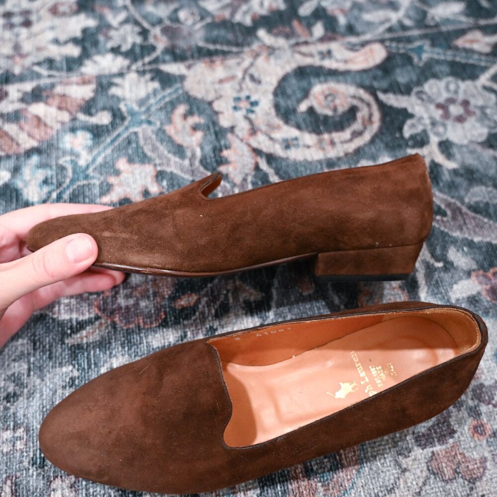 Ralph Lauren Size 6 Brown Suede Slip on Loafers - Picture 5 of 15